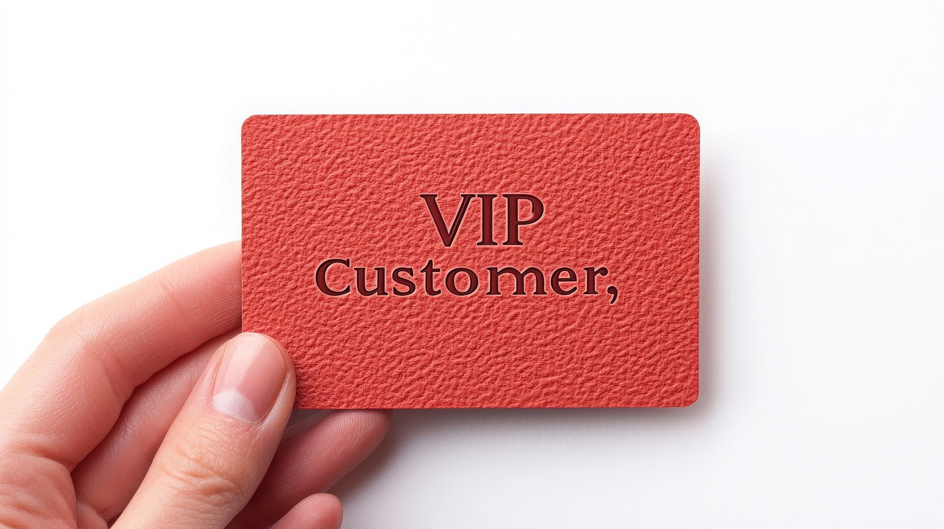 VIP-Kundenkarte in Hand | Pizzatisch  