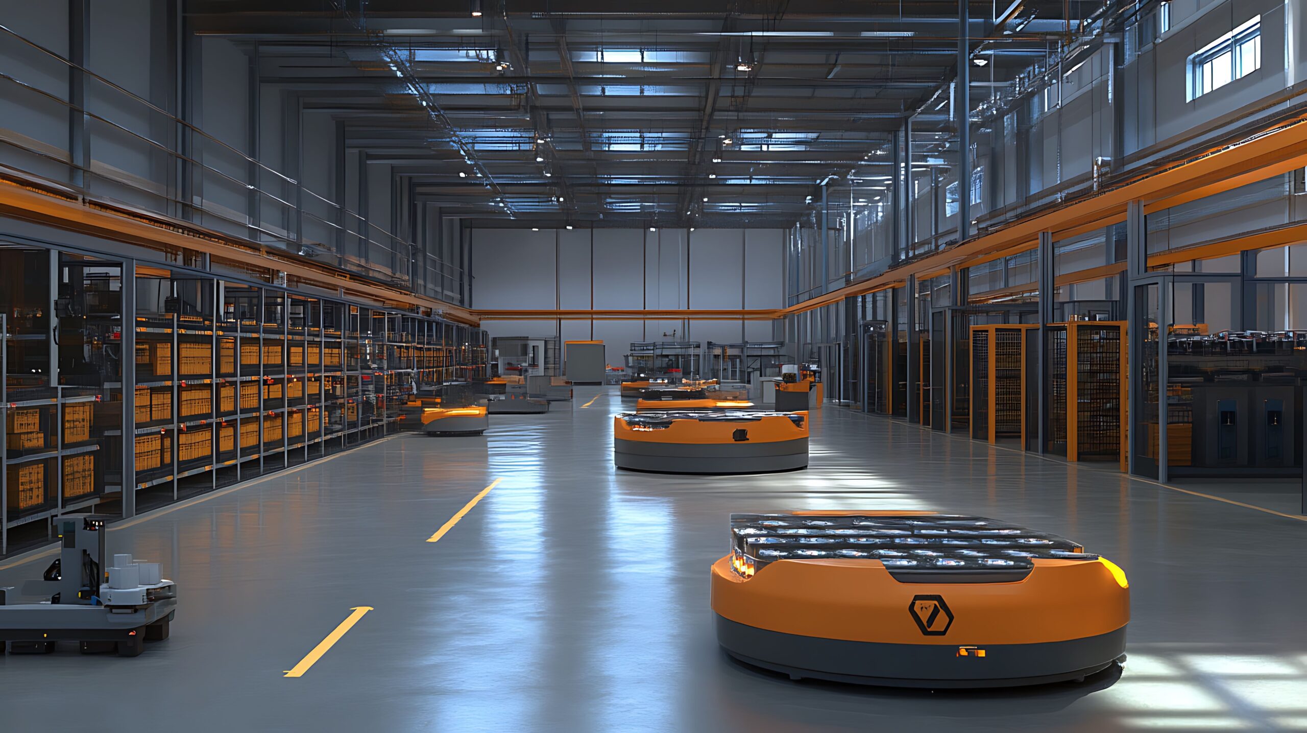 Automatisierte Lagerlogistik mit autonomen Transportfahrzeugen als Teil effizienter Lieferketten in der Baugruppenmontage