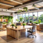 Helles Großraumbüro mit Pflanzen | Übertöpfe